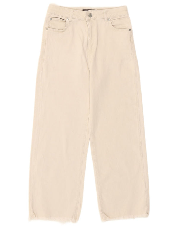 MINT VELVET Womens High Waist Cropped Jeans UK 10 Small W27 L24 Beige