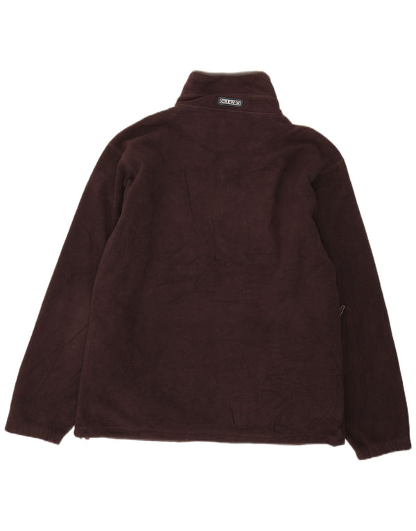 Crew Clothing Mens Zip Neck Fleece Jumper Large Brown Polyester