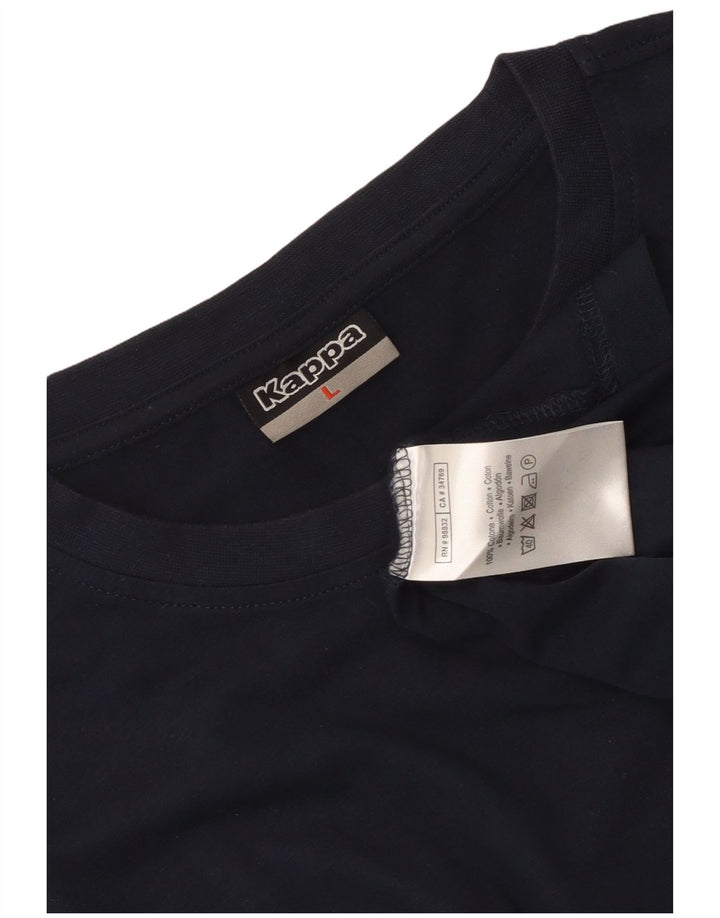 Kappa Mens T-Shirt Top Large Navy Blue Cotton