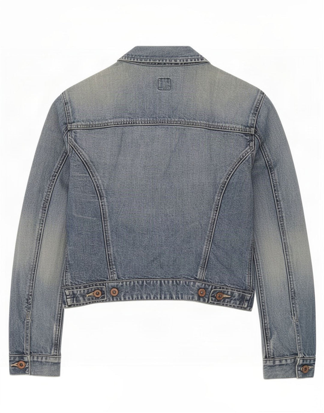 Gap Womens Crop Denim Jacket UK 10 Small Blue Cotton