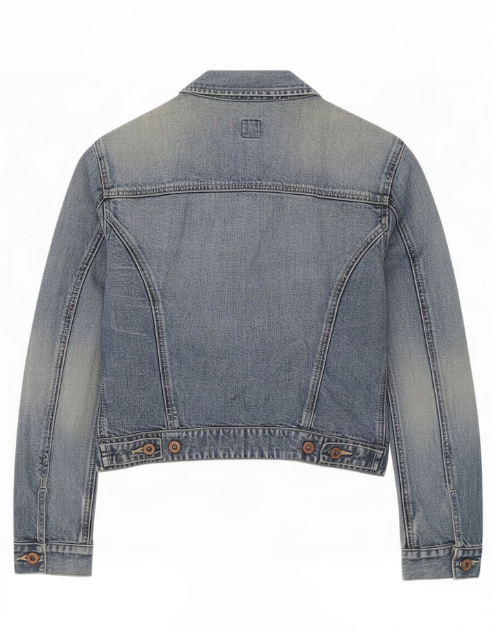 Gap Womens Crop Denim Jacket UK 10 Small Blue Cotton