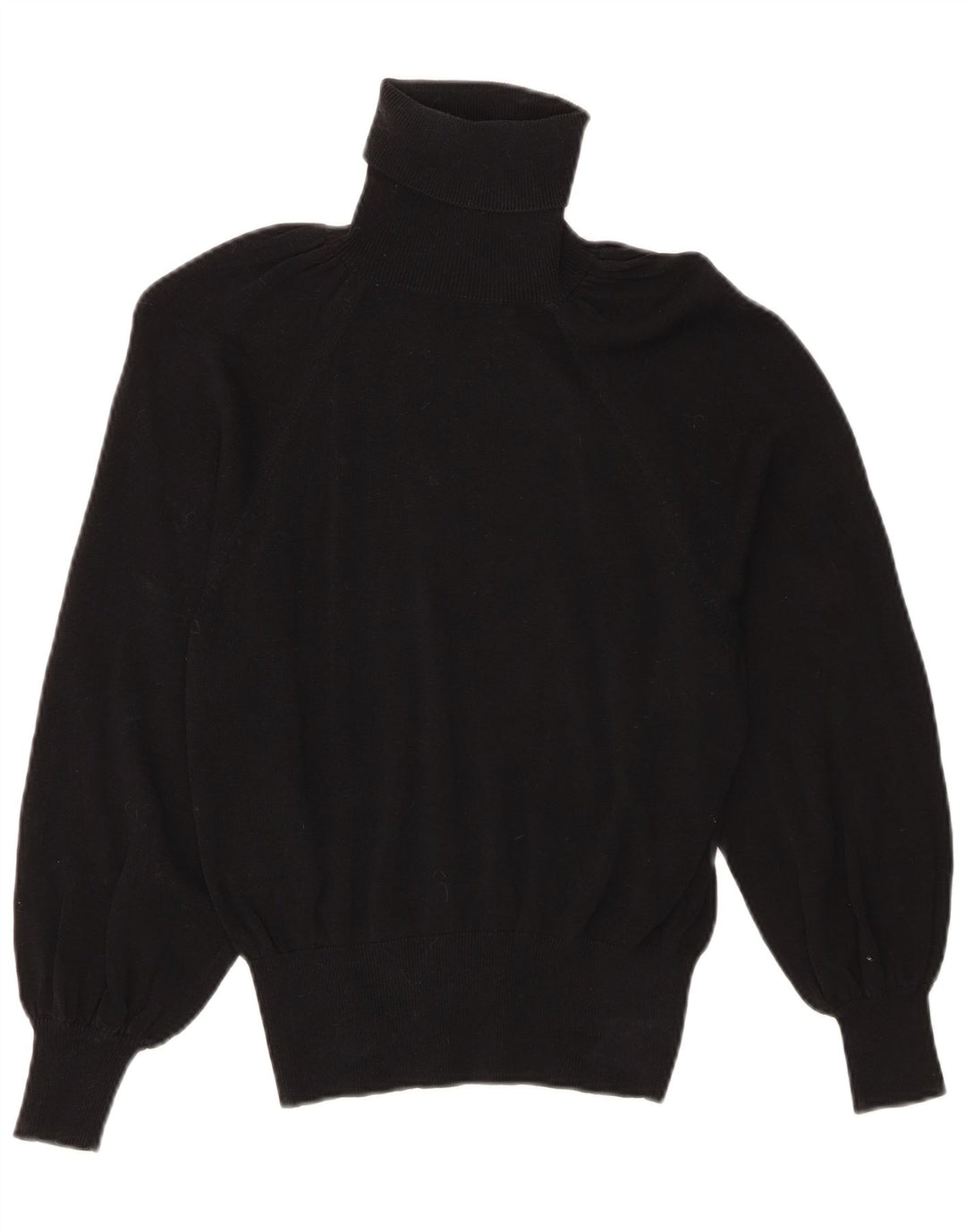 Zara Womens Roll Neck Jumper Sweater UK 10 Small Black Lyocell