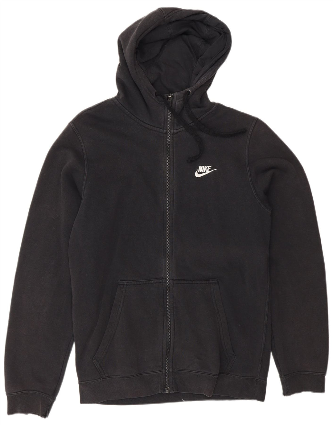 Nike Mens Zip Hoodie Sweater Small Black Cotton