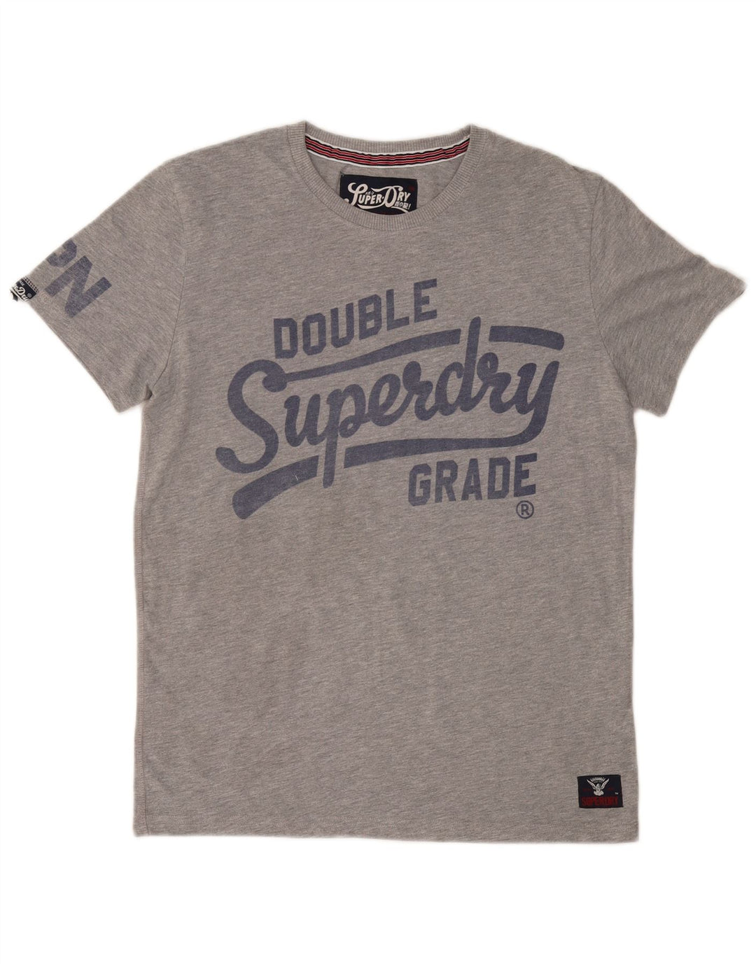 SUPERDRY Mens Graphic T-Shirt Top Medium Grey Polyester