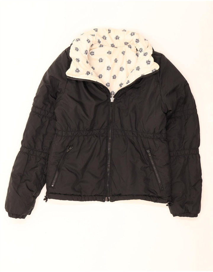 Adidas Girls Reversible Graphic Padded Jacket 14-15 Years White Nylon