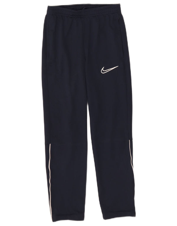 Nike Boys Dri Fit Tracksuit Trousers 8-9 Years Small Navy Blue Polyester