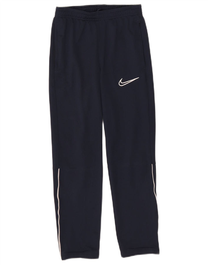 Nike Boys Dri Fit Tracksuit Trousers 8-9 Years Small Navy Blue Polyester