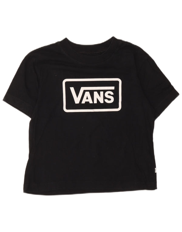 Vans Womens Crop Graphic T-Shirt Top UK 14 Large Black Cotton