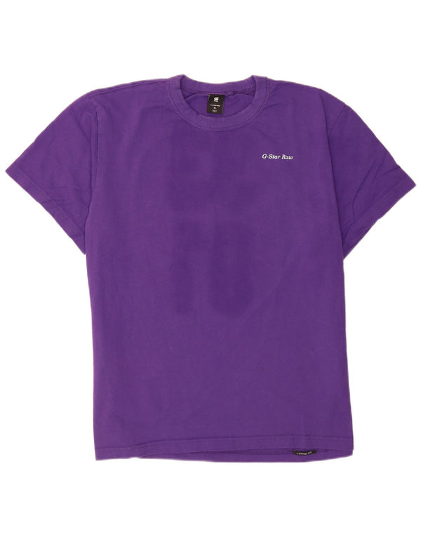 G-Star Mens Graphic T-Shirt Top XL Purple Cotton