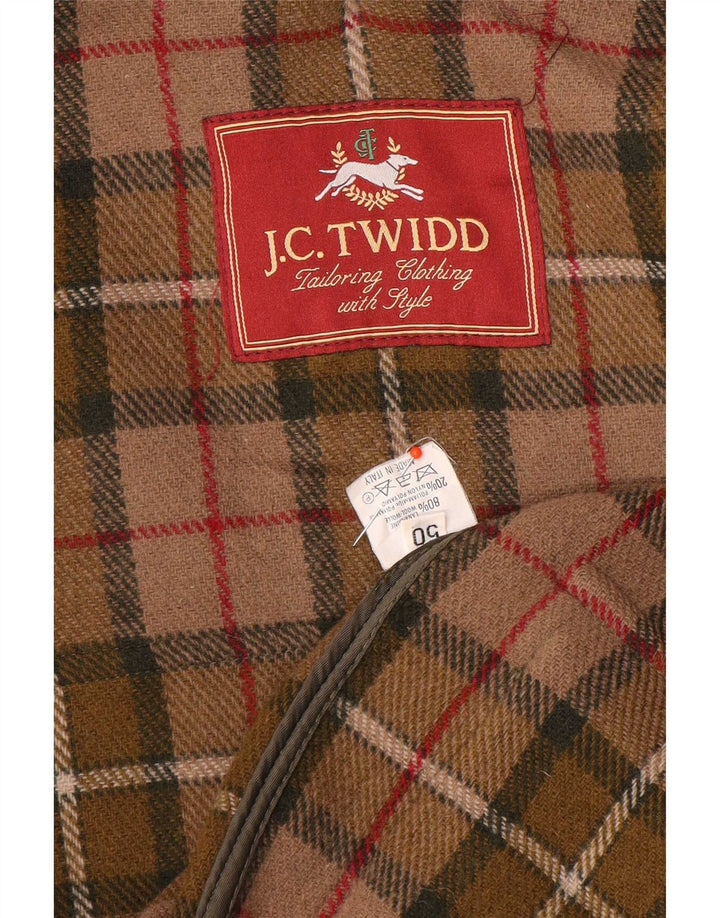 J. C. Twidd Mens Hooded Duffle Coat IT 50 Large Khaki Wool