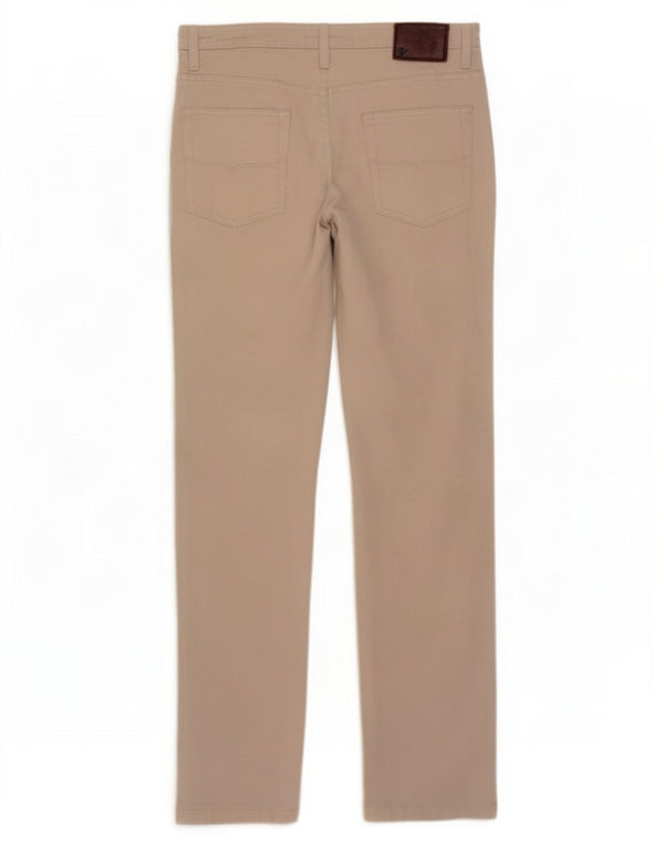 Marks & Spencer Mens Slim Casual Trousers W32 L31 Beige Cotton