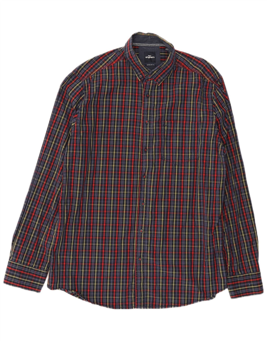Engbers Mens Regular Fit Shirt Size 41/42 Large Multicoloured Check Cotton