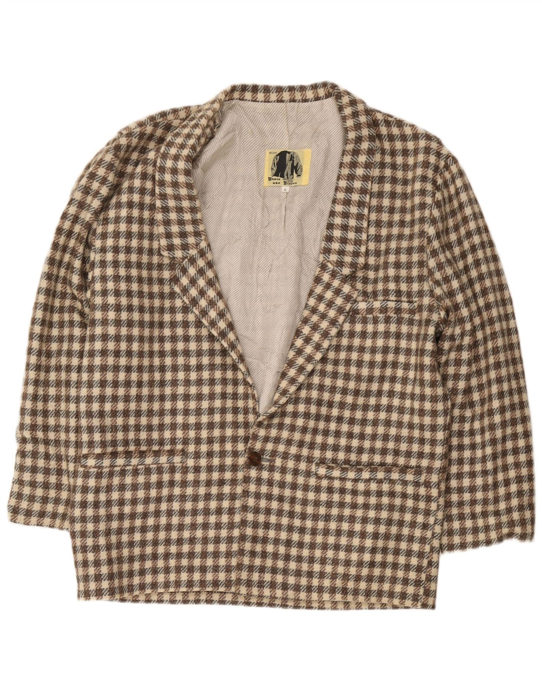 Moda Dossier Mens 1 Button Blazer Jacket UK 36 Small Brown Check