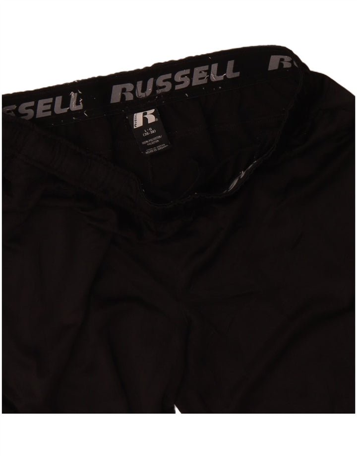 RUSSELL ATHLETIC Mens Sport Shorts Large  Black Polyester