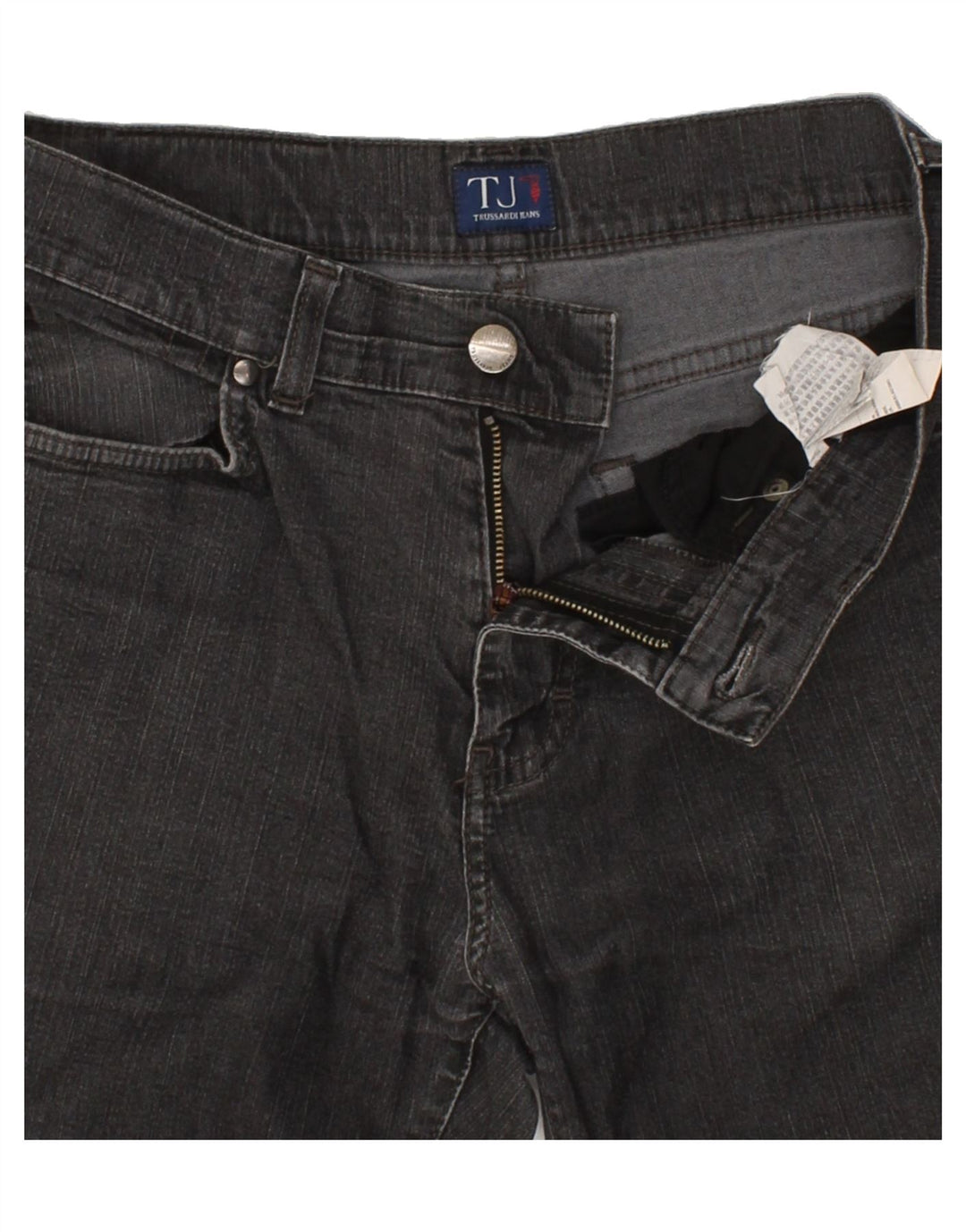TRUSSARDI JEANS Womens Straight Jeans W29 L28 Grey Cotton Vintage Trussardi Jeans and Second-Hand Trussardi Jeans from Messina Hembry 