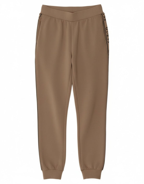 Guess Womens Graphic Tracksuit Trousers Joggers UK 8 Small  Beige Viscose