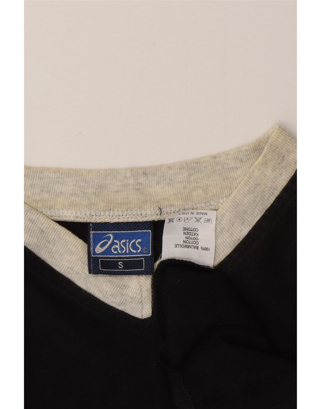 ASICS Mens T-Shirt Top Small Black Cotton