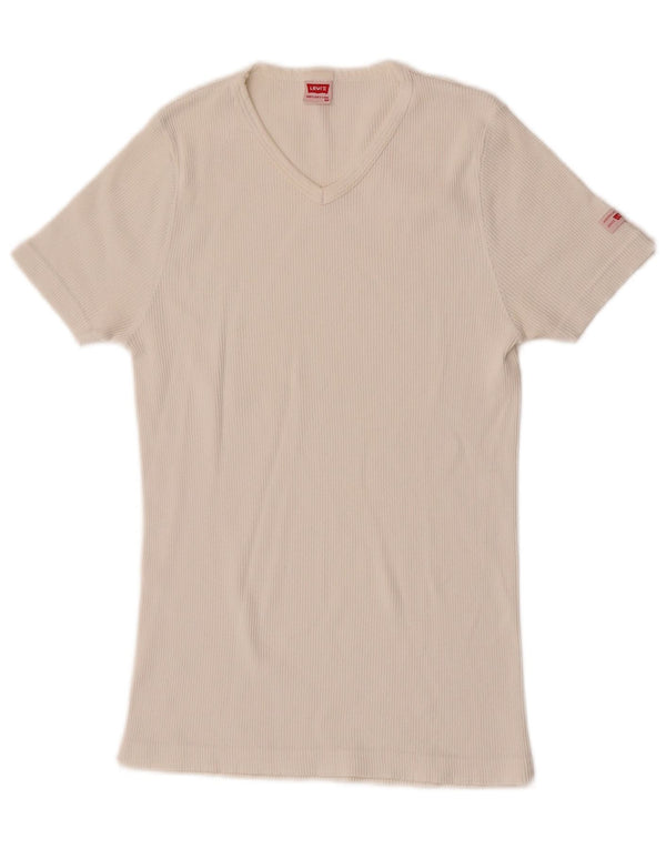 Levi's Womens T-Shirt Top UK 12 Medium White Cotton