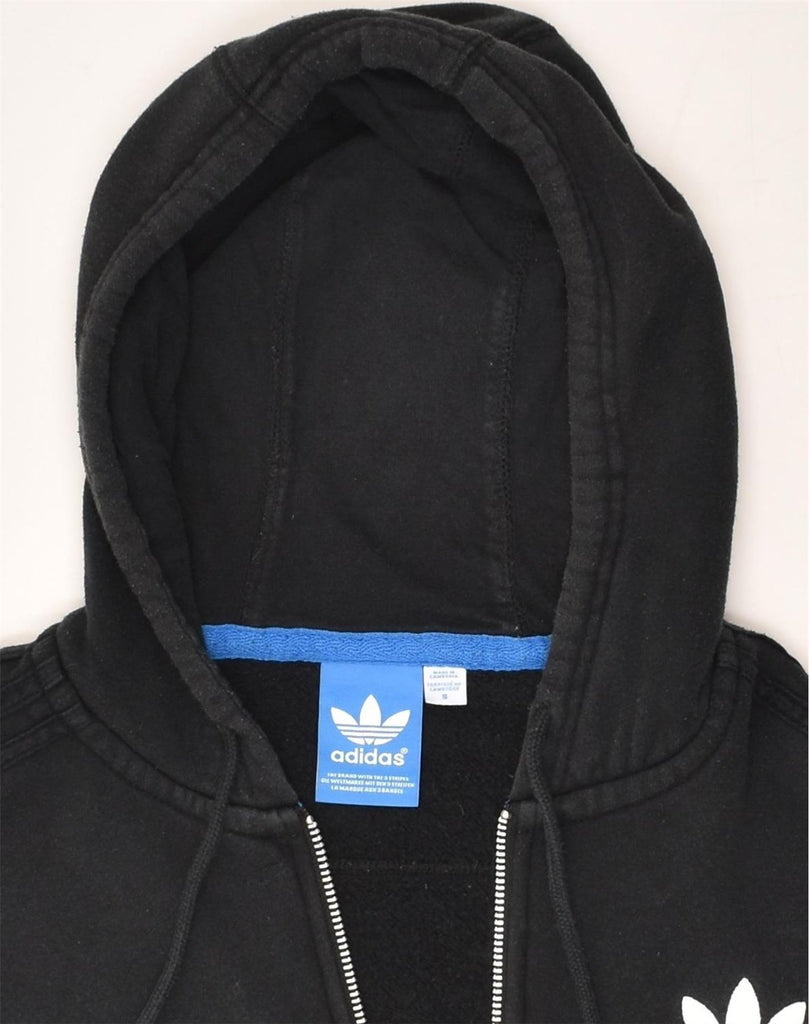 ADIDAS Mens Zip Hoodie Sweater Small Black Cotton | Vintage Adidas | Thrift | Second-Hand Adidas | Used Clothing | Messina Hembry 