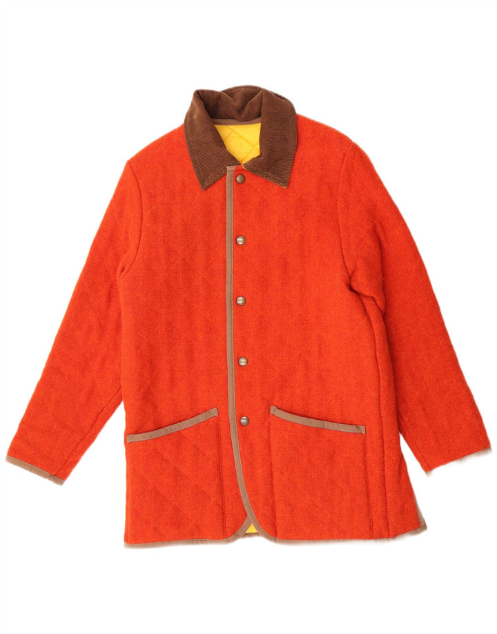 Vintage Mens Quilted Windbreaker Jacket UK 36 Small Orange