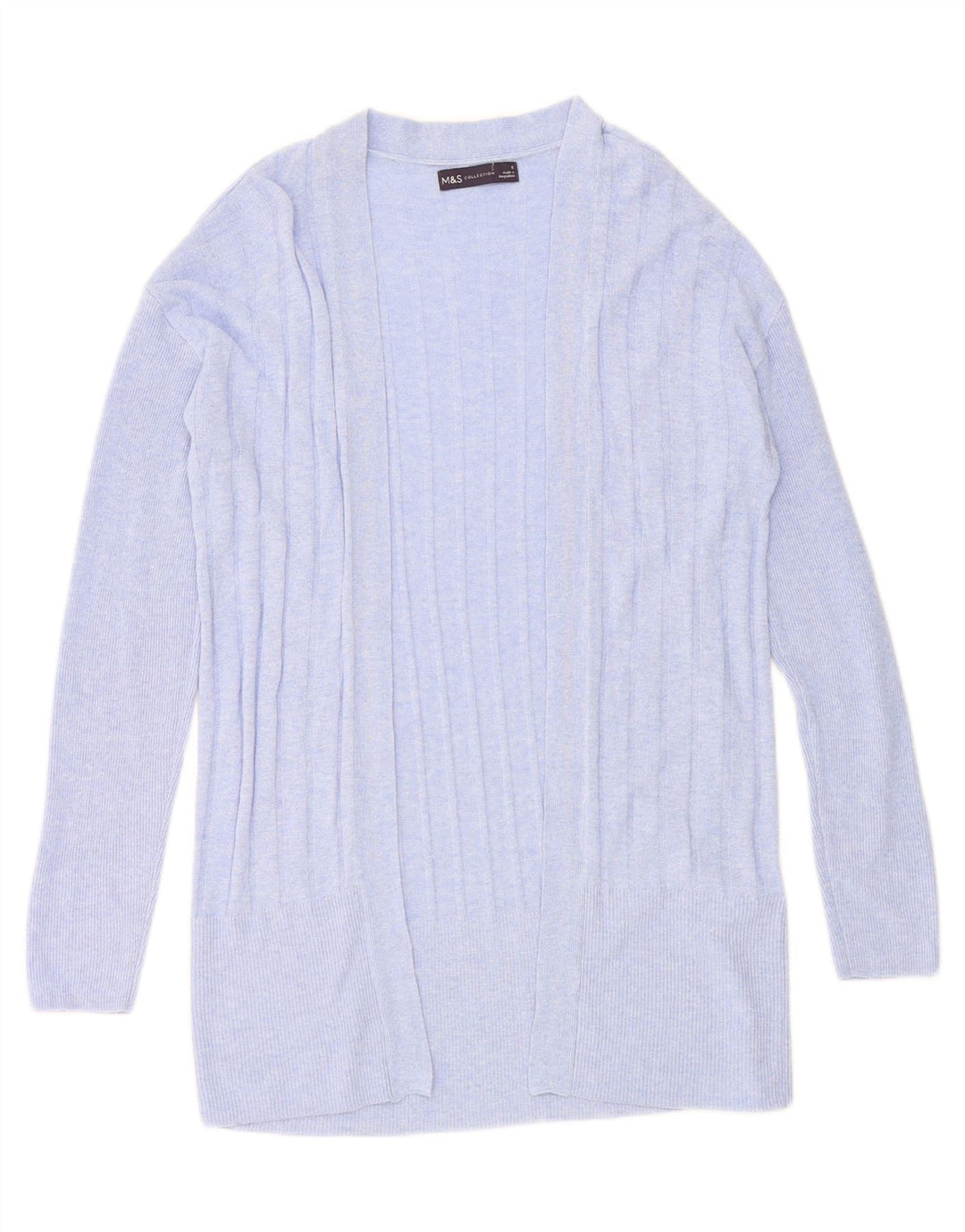 MARKS & SPENCER Womens Longline Open Cardigan Sweater UK 10 Small Purple Vintage Marks & Spencer and Second-Hand Marks & Spencer from Messina Hembry 