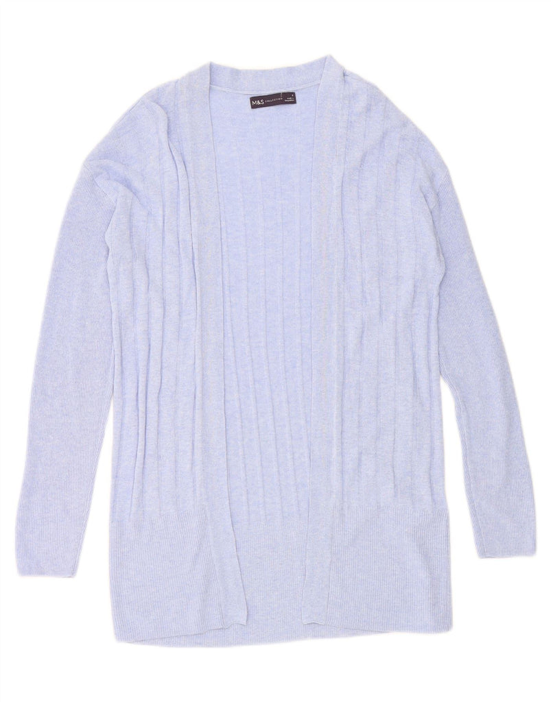 MARKS & SPENCER Womens Longline Open Cardigan Sweater UK 10 Small Purple Vintage Marks & Spencer and Second-Hand Marks & Spencer from Messina Hembry 