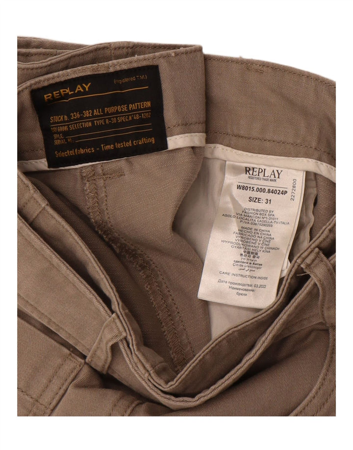 REPLAY Womens Straight Cargo Trousers W31 L27 Beige Cotton Vintage Replay and Second-Hand Replay from Messina Hembry 