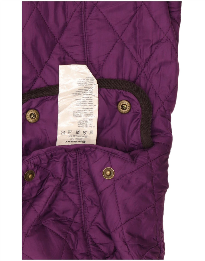 Barbour Womens Quilted Jacket UK 12 Medium  Purple Colourblock Polyester