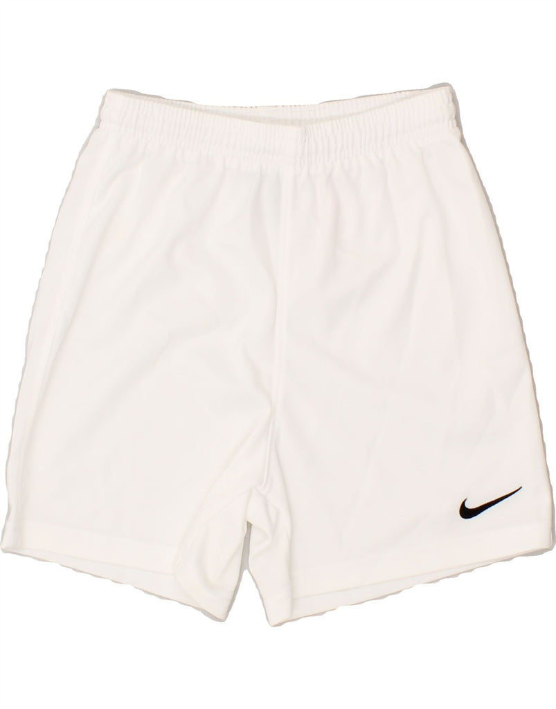 NIKE Boys Sport Shorts 10-11 Years Medium  White Polyester | Vintage Nike | Thrift | Second-Hand Nike | Used Clothing | Messina Hembry 