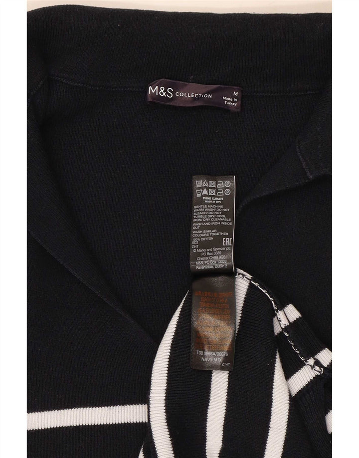 Marks & Spencer Womens Polo Neck Jumper Sweater UK 14 Medium Navy Blue