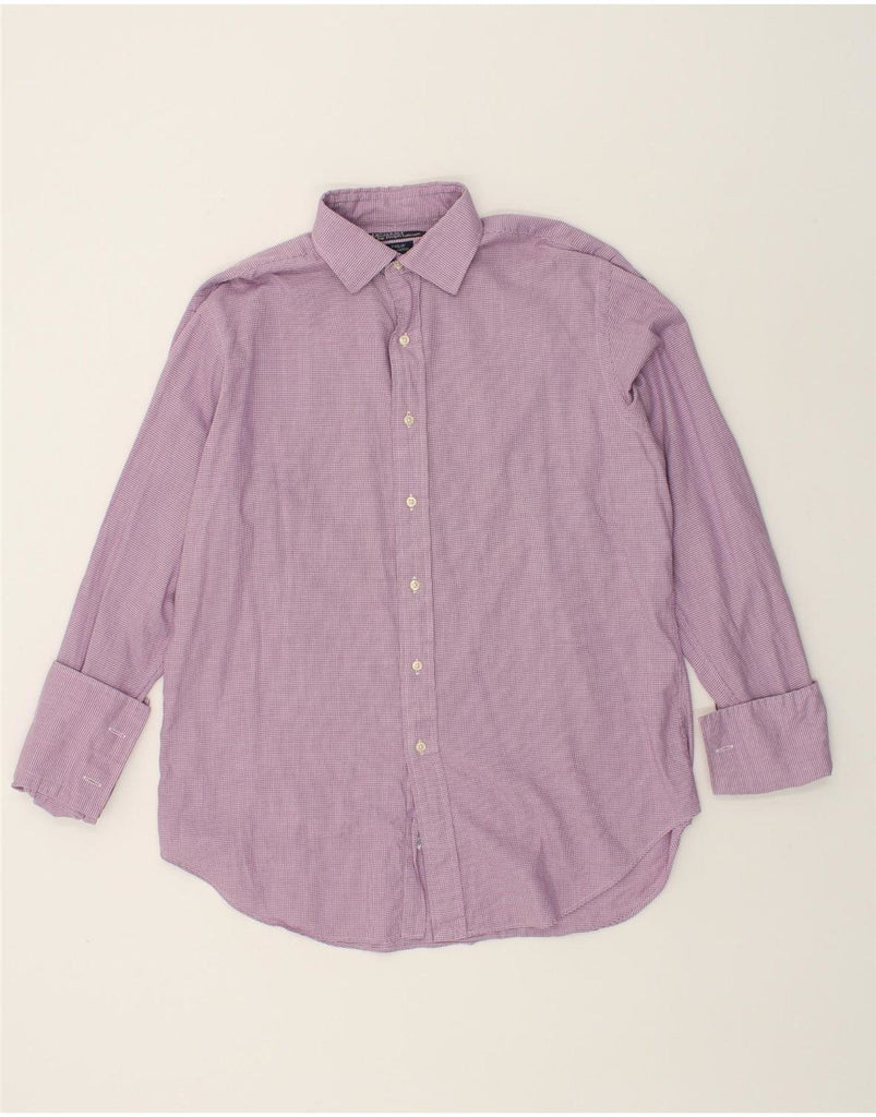 POLO RALPH LAUREN Mens Philip Shirt Size 16 Large Purple Houndstooth Vintage Polo Ralph Lauren and Second-Hand Polo Ralph Lauren from Messina Hembry 