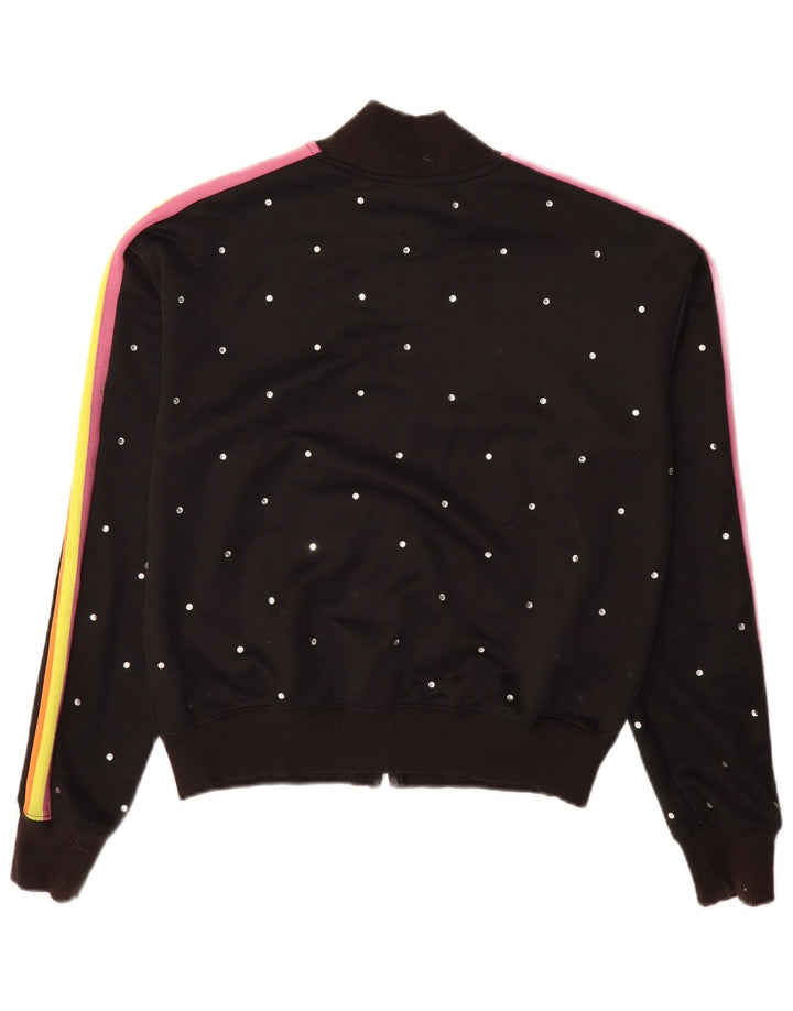 Topshop Womens Oversized Tracksuit Top Jacket UK 6 XS Black Spotted