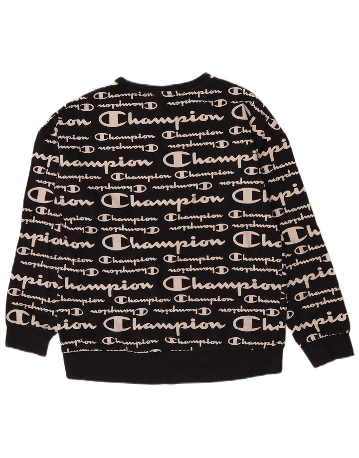 Champion Boys Graphic Sweatshirt Jumper 13-14 Years XL Black