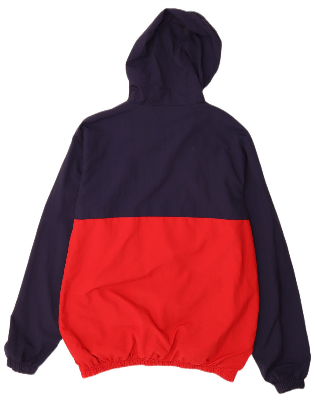 FILA Mens Graphic Hooded Anorak Jacket UK 40 Large Navy Blue Colourblock