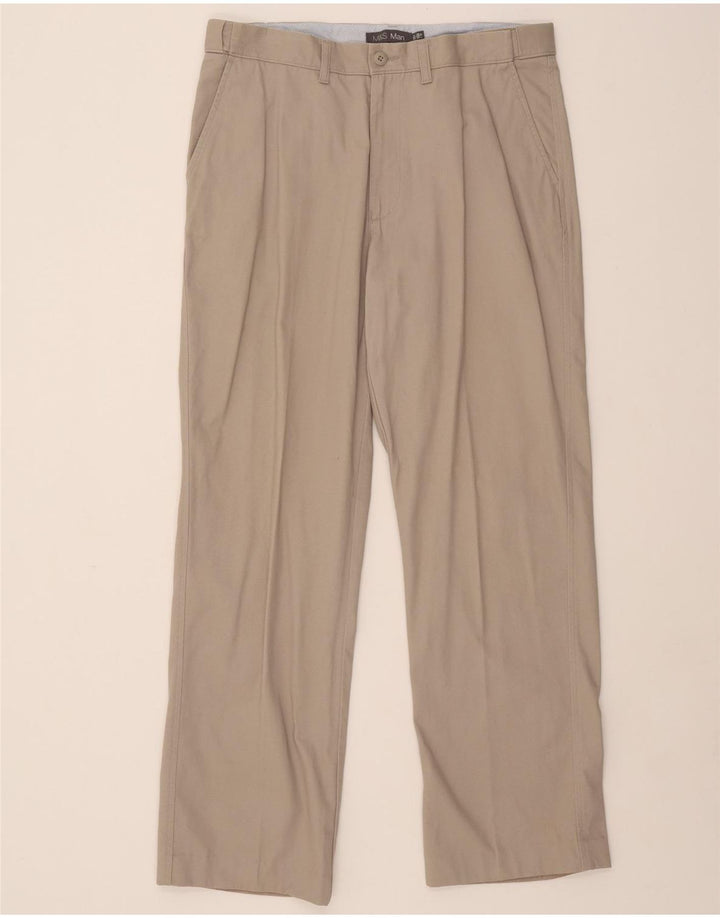 MARKS & SPENCER Mens Straight Pegged Chino Trousers W36 L33 Grey Cotton Vintage Marks & Spencer and Second-Hand Marks & Spencer from Messina Hembry 
