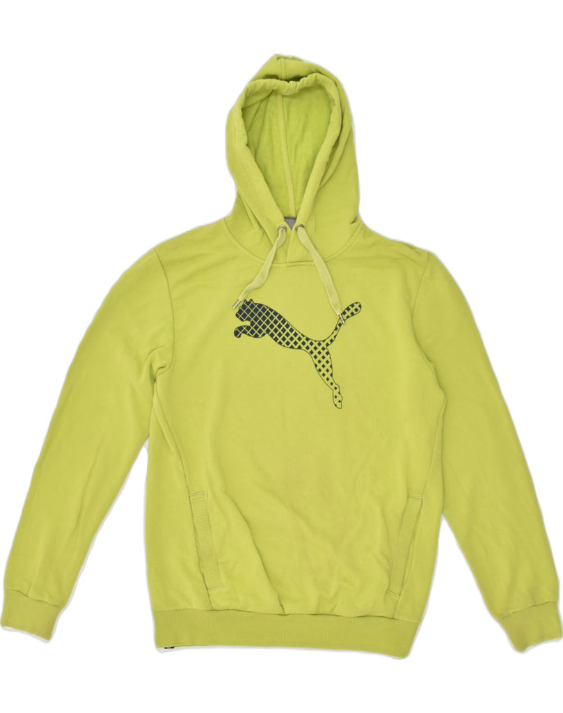 PUMA Mens Graphic Hoodie Jumper Small Green Cotton | Vintage Puma | Thrift | Second-Hand Puma | Used Clothing | Messina Hembry 