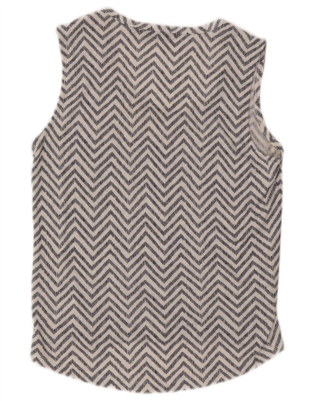 Athleta Womens Sleeveless Blouse Top UK 6 XS White Chevron Modal