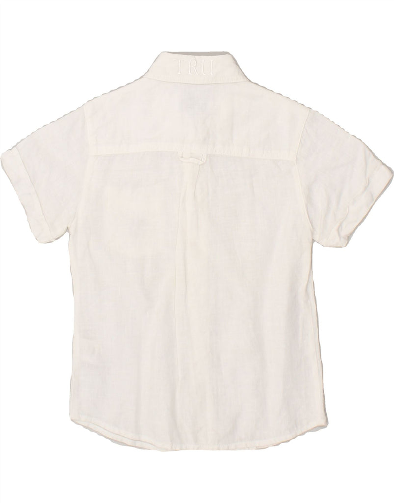 TRUSSARDI JUNIOR Boys Short Sleeve Shirt 2-3 Years White Linen | Vintage Trussardi Junior | Thrift | Second-Hand Trussardi Junior | Used Clothing | Messina Hembry 