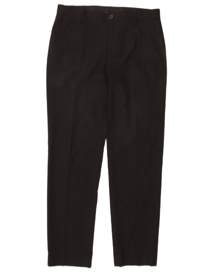 Marks & Spencer Womens Tailored Fit Slim Chino Trousers W32 L30 Black
