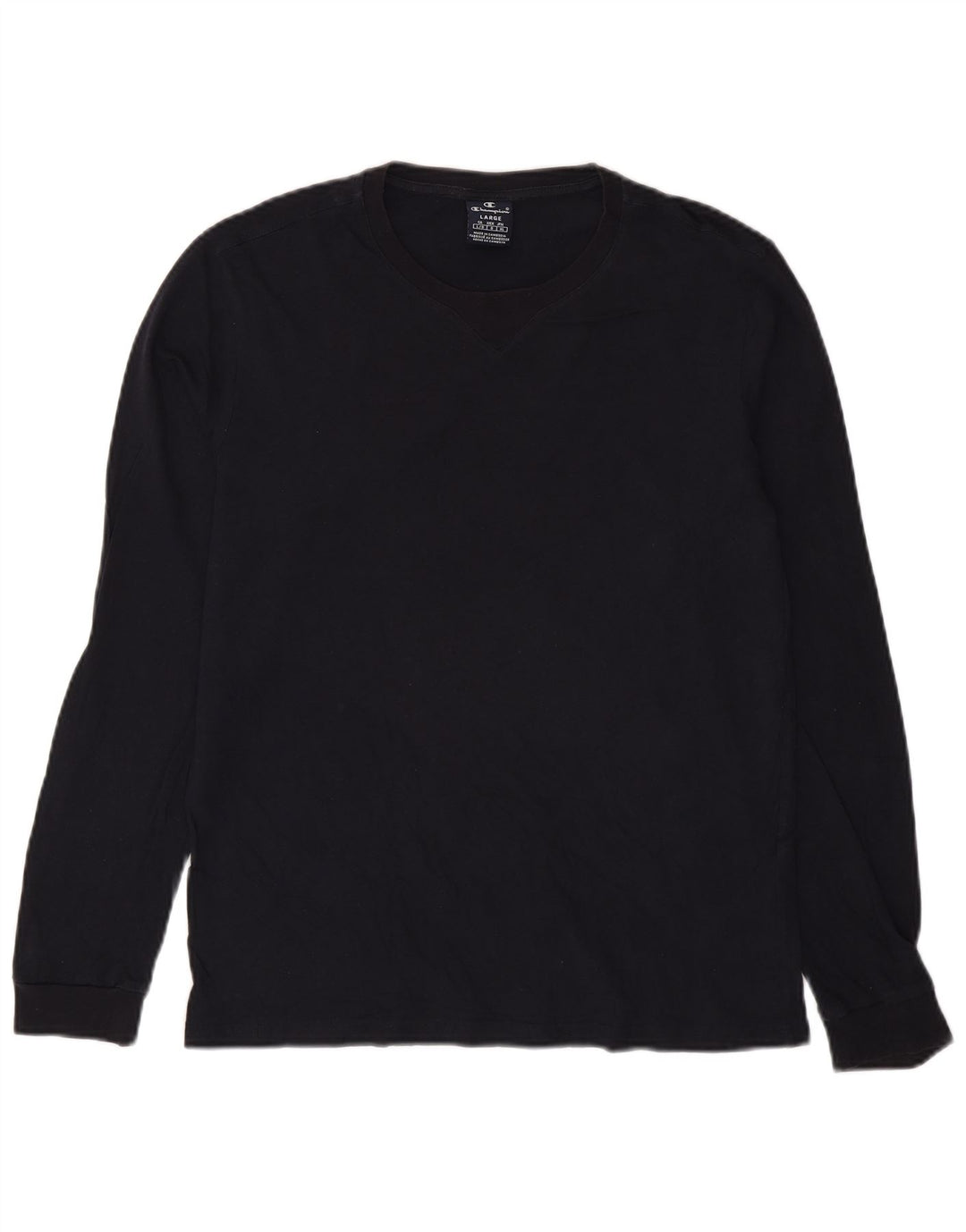 Champion Mens Top Long Sleeve Large Navy Blue