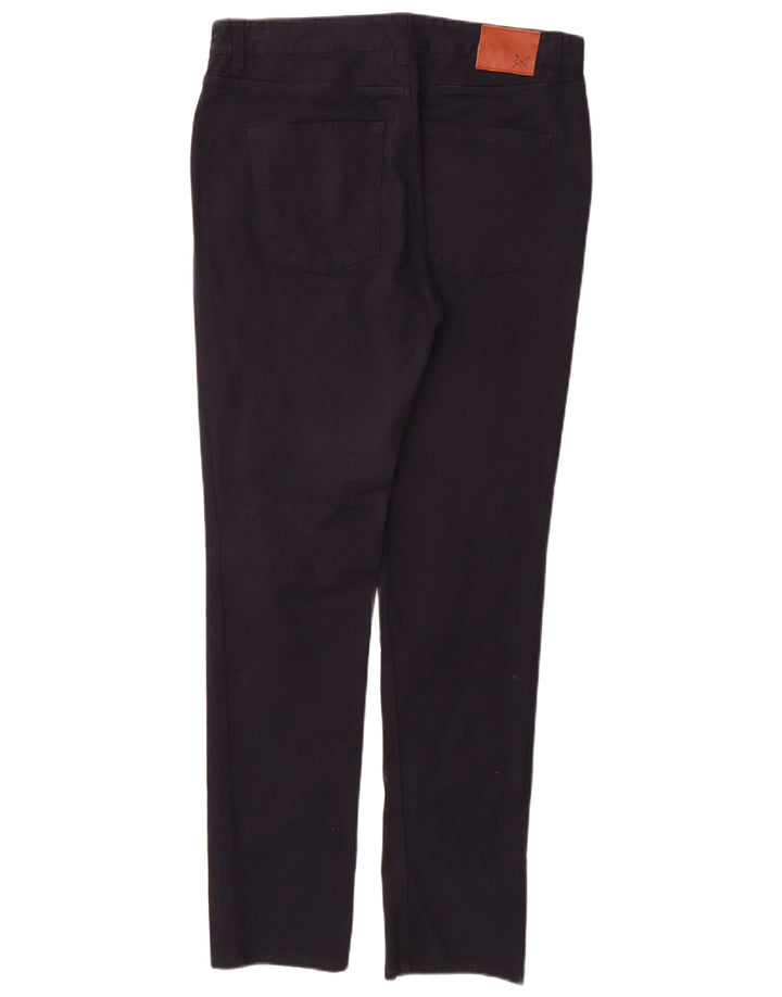 CREW CLOTHING Womens Slim Fit Casual Trousers W34 L31 Navy Blue Cotton