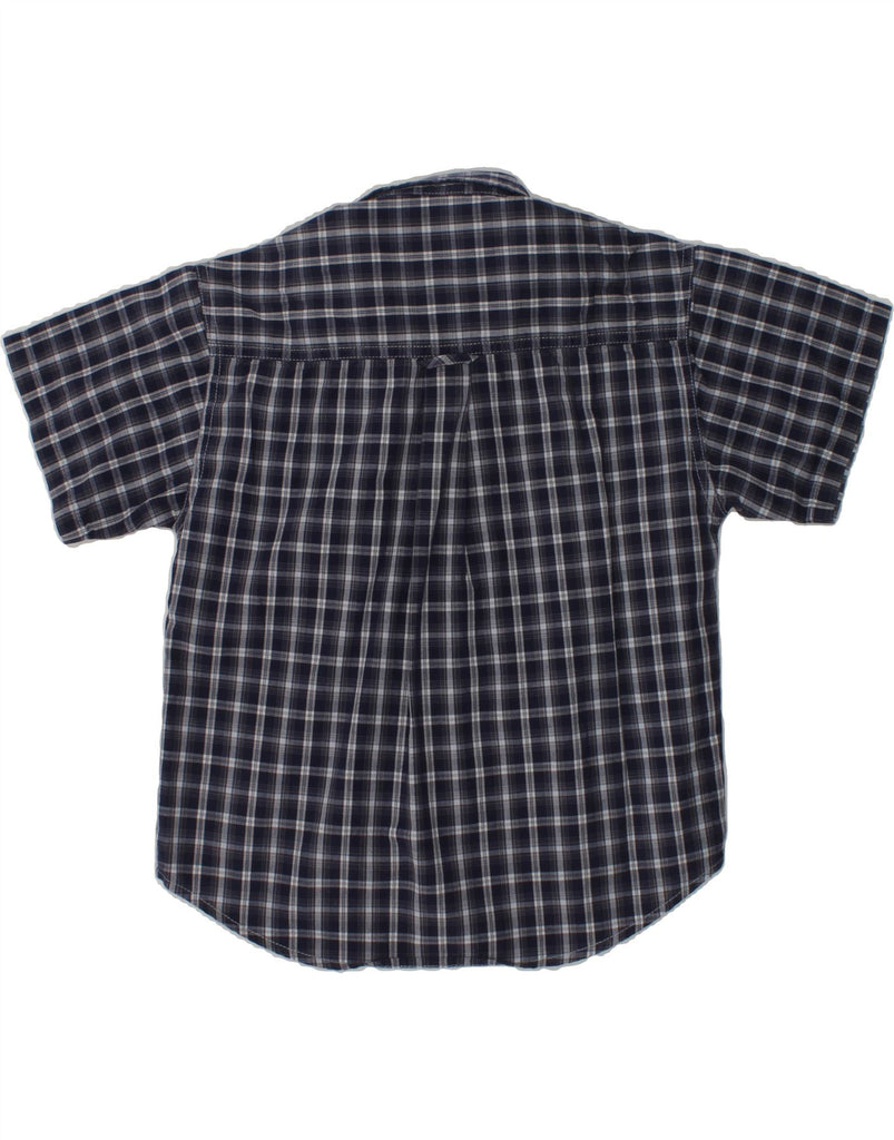 TIMBERLAND Boys Short Sleeve Shirt 4-5 Years Navy Blue Check Cotton | Vintage Timberland | Thrift | Second-Hand Timberland | Used Clothing | Messina Hembry 