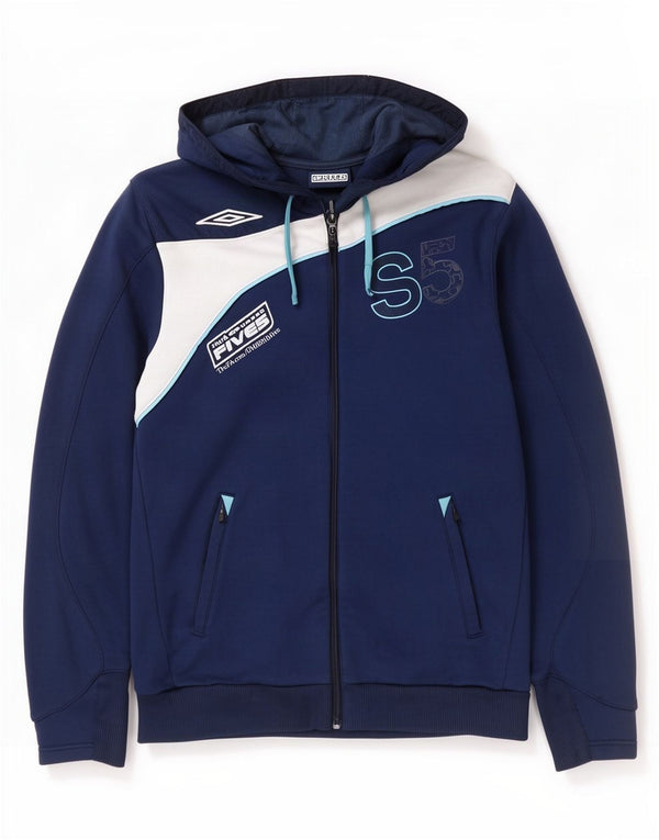 Umbro Mens The FA Fives Graphic Zip Hoodie Sweater Large Blue Colourblock