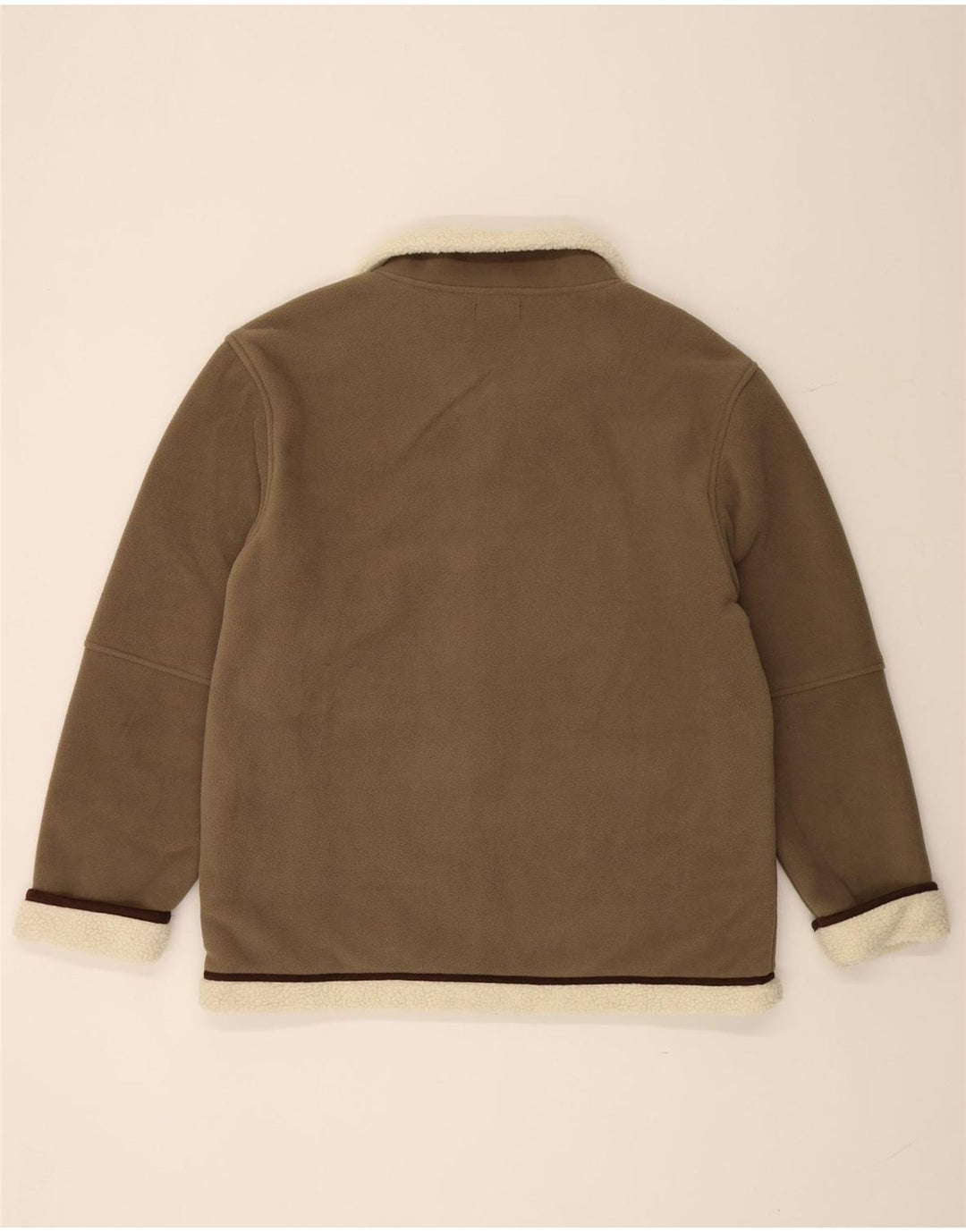 KLEPPER Mens Sherpa Fleece Jacket IT 56 3XL Khaki Polyester