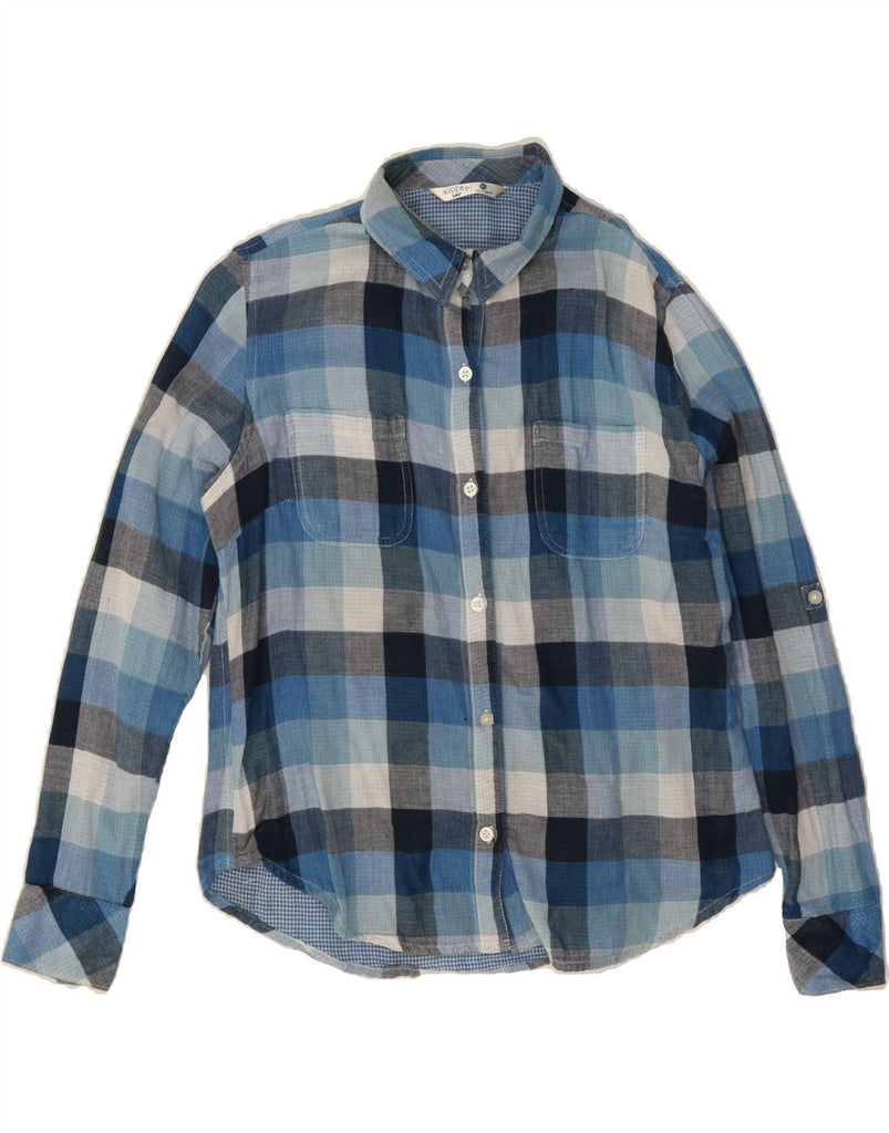 LEE Womens Riders Flannel Shirt UK 14 Medium Blue Check Cotton Vintage Lee and Second-Hand Lee from Messina Hembry 