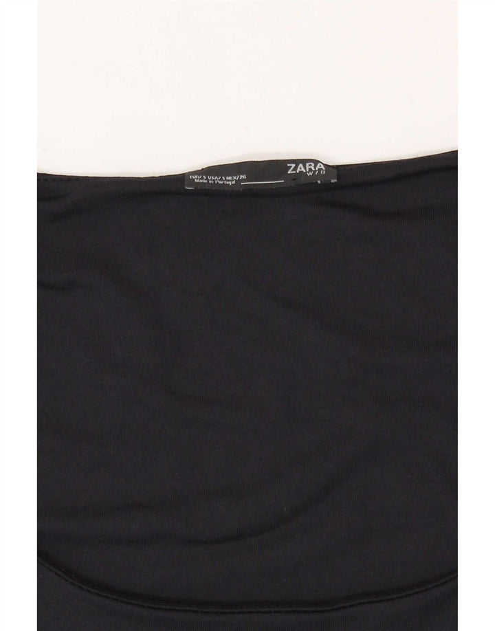 Zara Womens Sleeveless Vest Top UK 8 Small Navy Blue
