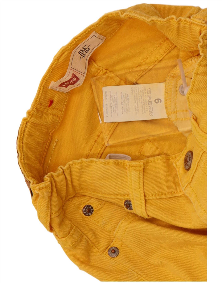 Levi's Boys 511 Slim Jeans 5-6 Years W22 L21 Yellow Cotton