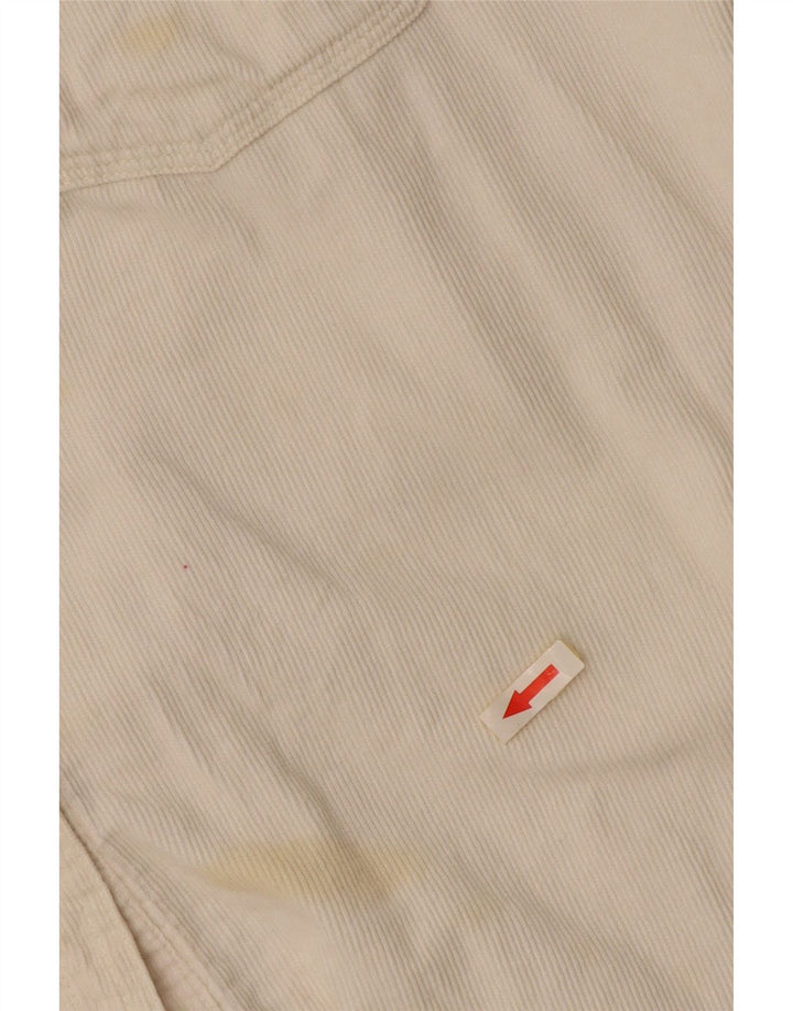 STACCATO Womens Oversized Corduroy Shirt UK 10 Small Off White Cotton