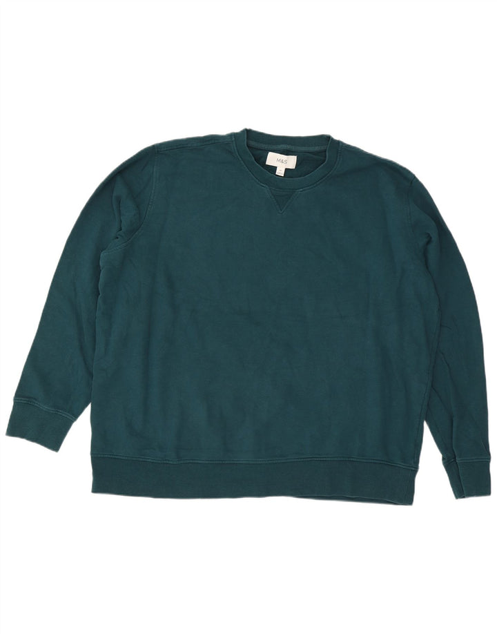 Marks & Spencer Mens Sweatshirt Jumper 3XL Green Cotton