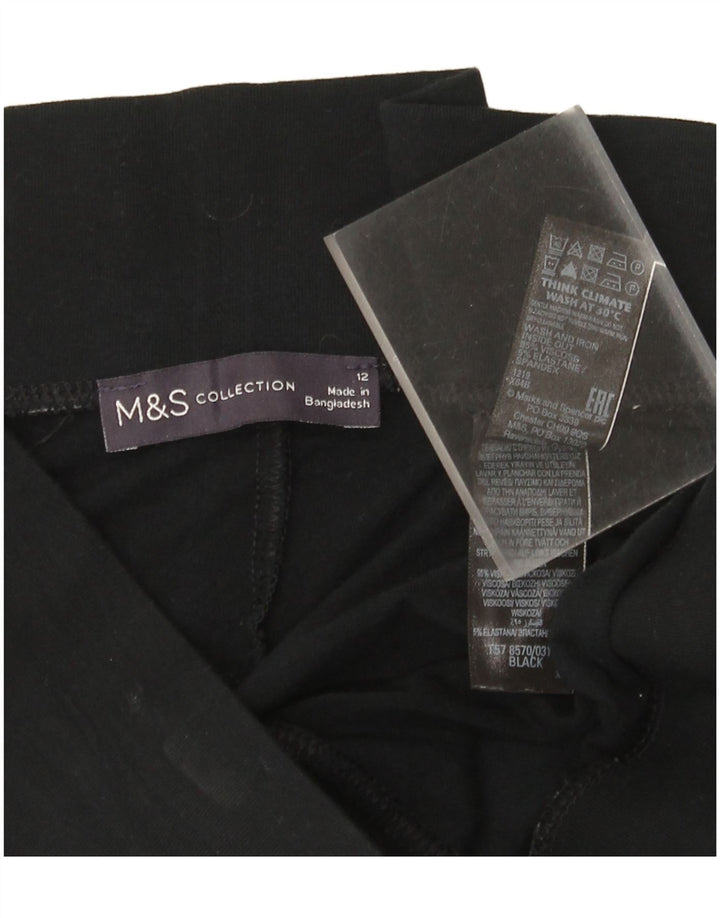Marks & Spencer Womens Capri Leggings UK 12 Medium Black Viscose